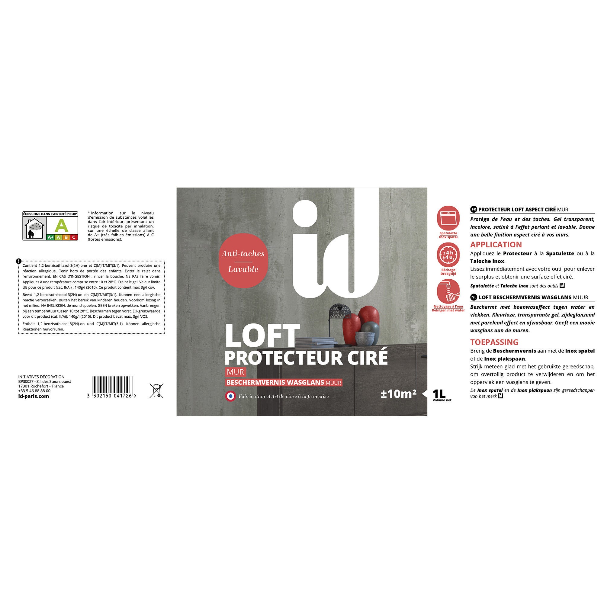 Protezione per soppalco in cemento originale, ID, trasparente, 1 l - 2