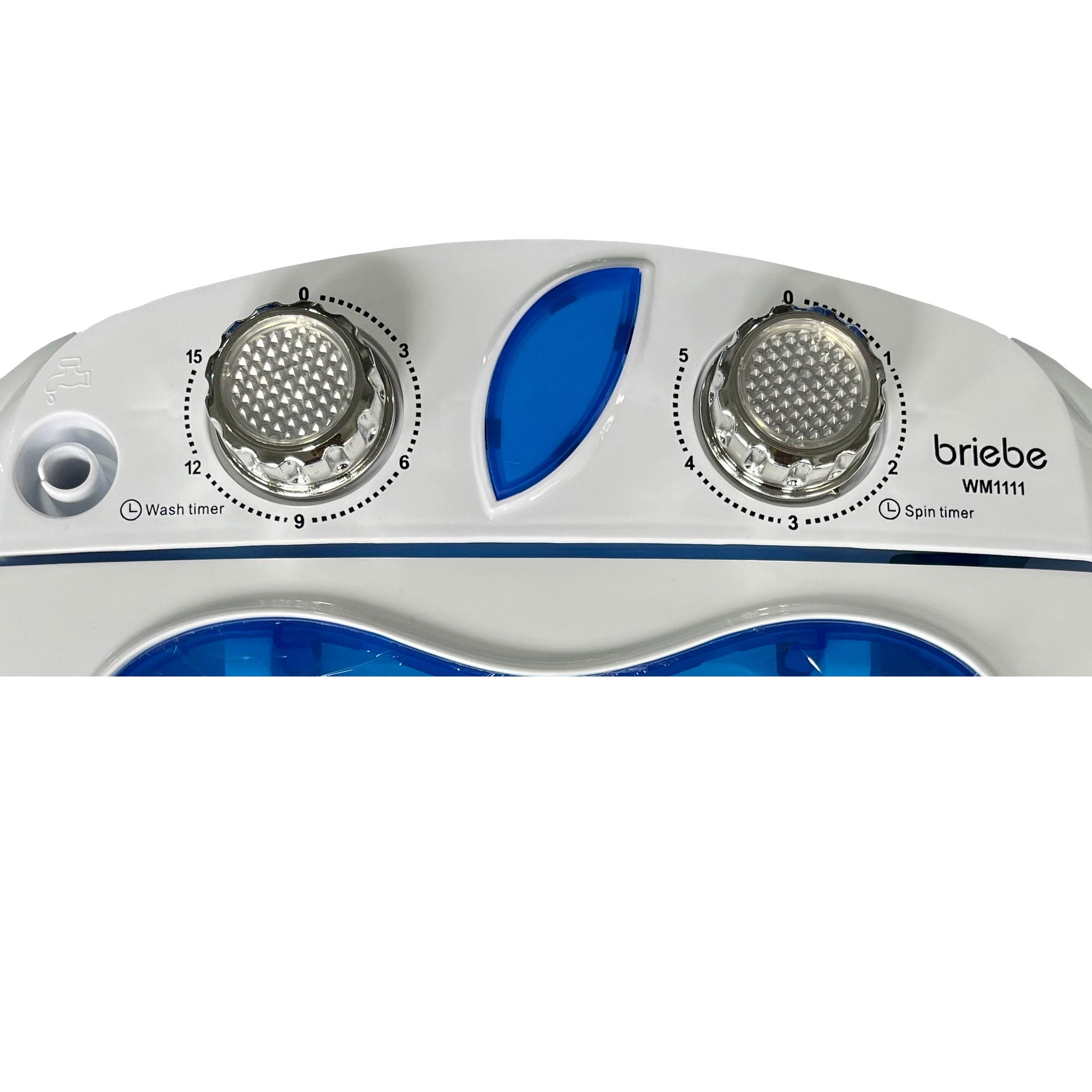 Mini Máquina de Lavar Roupa Portátil com Centrifugadora, Ideal para Campismo Capacidade 3Kg Briebe Branco azul WM1111 150 W - 9