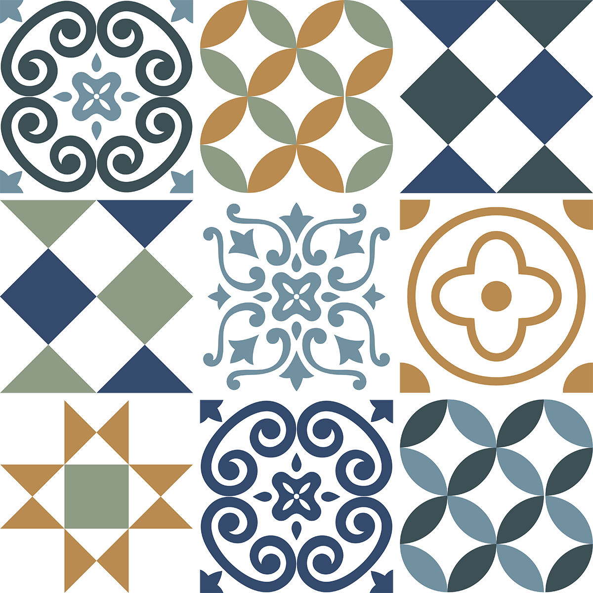 9 adesivi piastrelle azulejos nicolletta - Sticker adesivo - adesivi murali - 9stickers15x15cm - 2