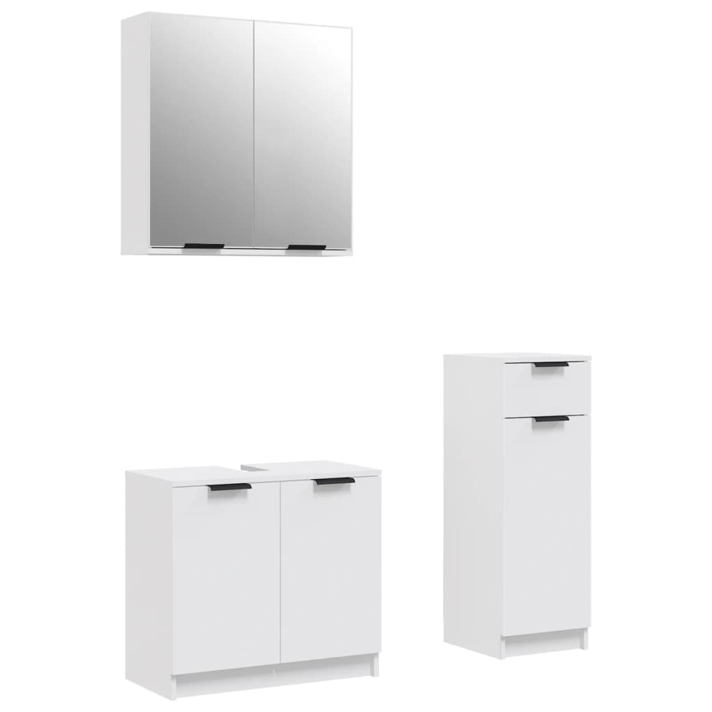 Homeiju Armadietto Da Bagno Bianco – Con Ante, Spazioso E Resistente All'Umidità