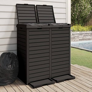 Cubo de basura exterior negro 78x41x86 cm polipropileno Leroy Merlin