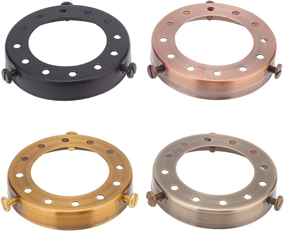 pierścienie mocujące klosz żelazny 42 mm, przykręcany uchwyt klosza do lampy wiszącej, perforowana osłona lampy