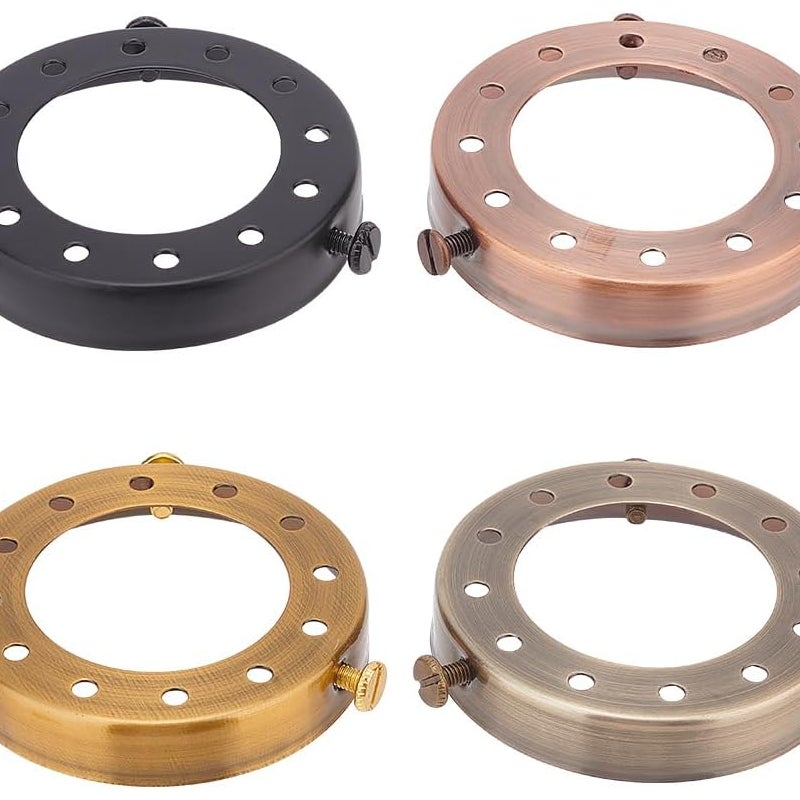 pierścienie mocujące klosz żelazny 42 mm, przykręcany uchwyt klosza do lampy wiszącej, perforowana osłona lampy