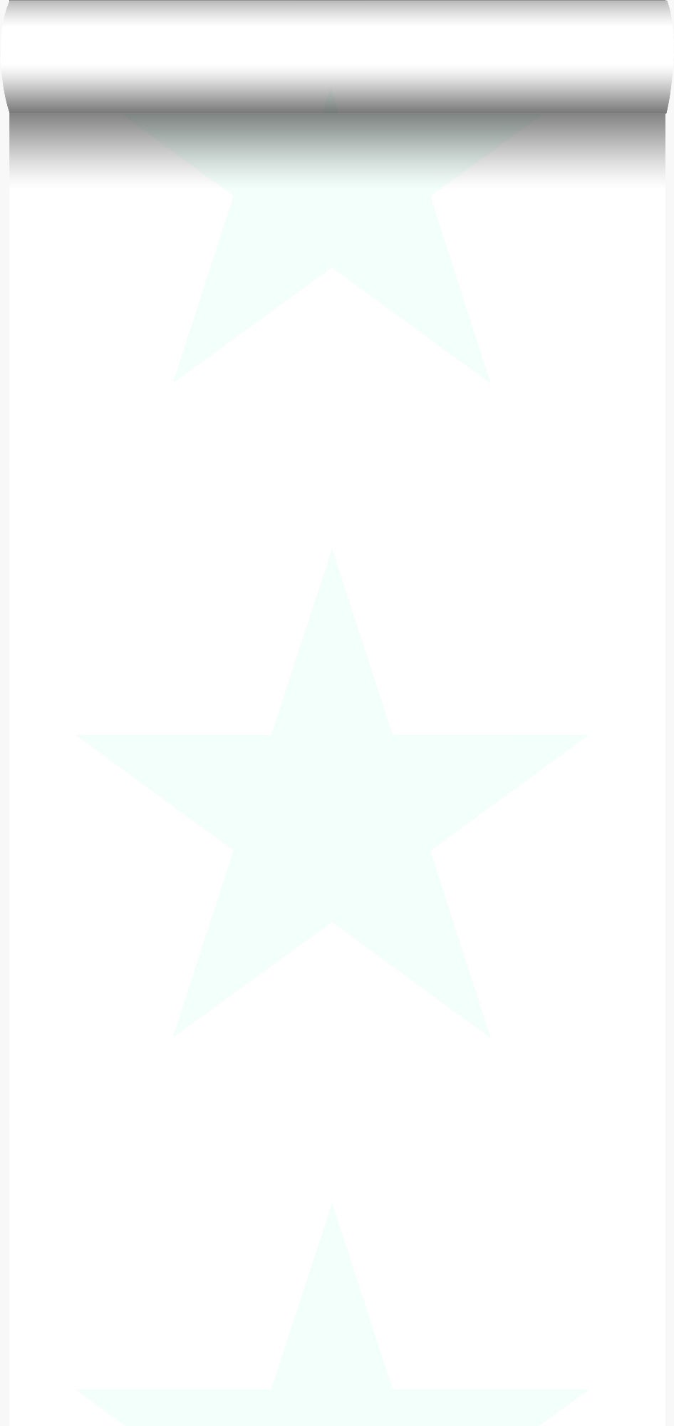 Papel pintado estrellas blanco mate y verde menta pastel brillante claro - 53 cm x 10.05 m - origin wallcoverings