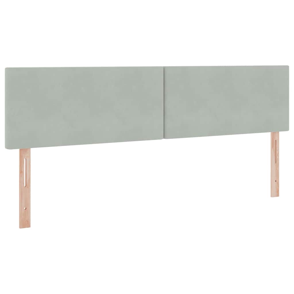 Lit de rangement gris clair, 180 x 200 cm, en velours - 9