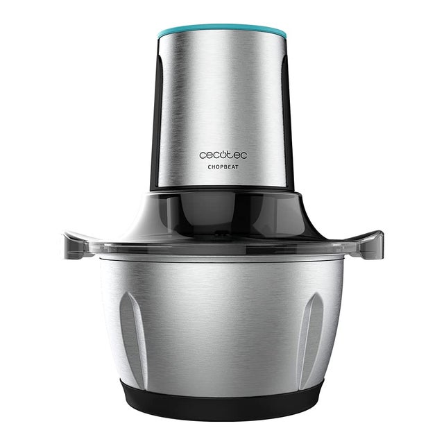 Cecotec Tritatutto ChopBeat 2000 Vindaloo Glass, 500W di Potenza, Tritura, Taglia e Affetta, Lama con 4 Lame in Acciaio Inossidabile, 2 Velocità, Cio