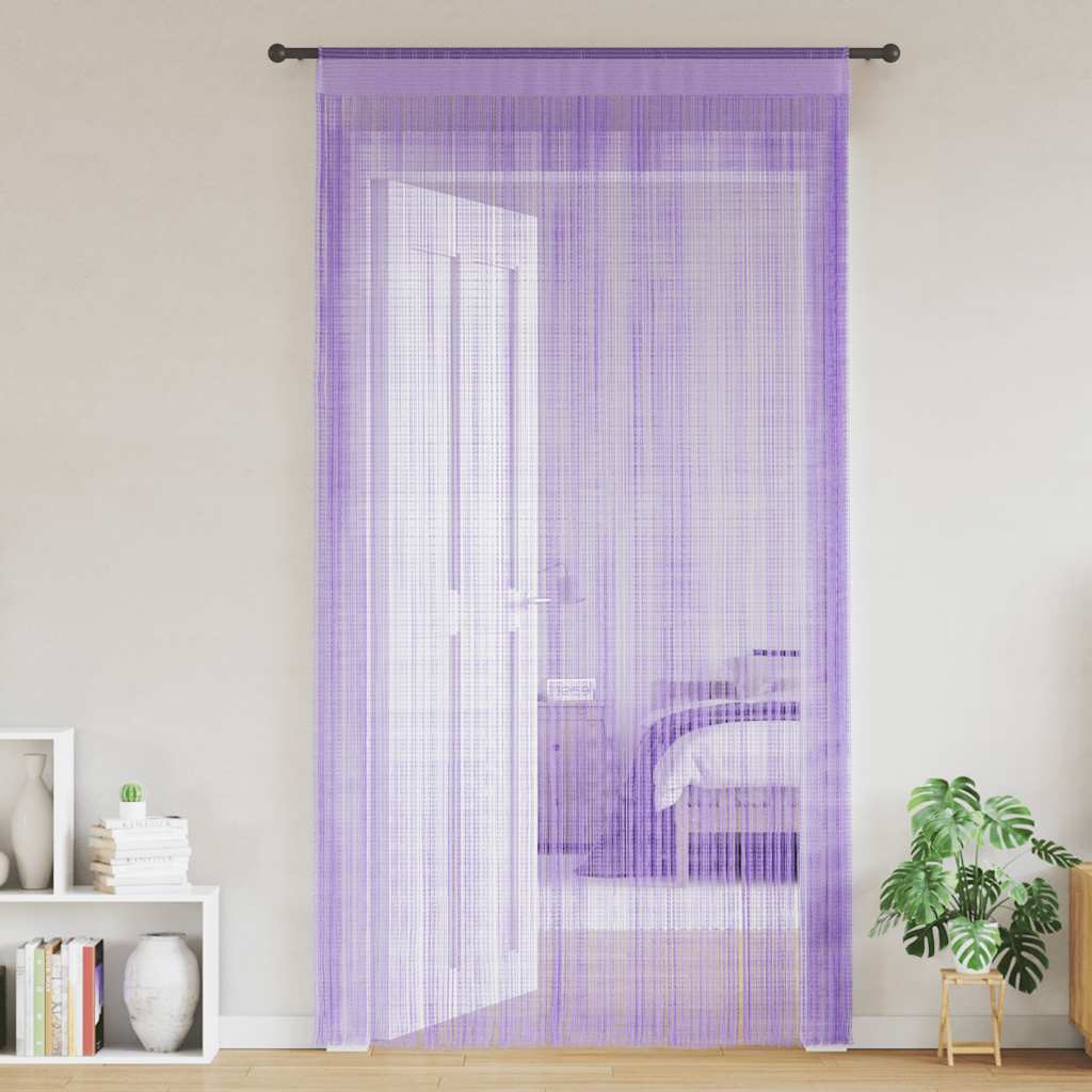 Zasłony sznurkowe 2 szt. Fioletowe 140x250 cm vidaXL