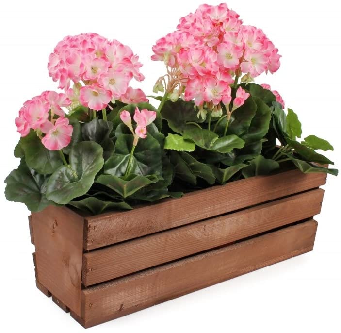 Jardinière en Bois Marron avec Insert en Plastique 40 x 18 x 15 cm - KOTARBAU - 8