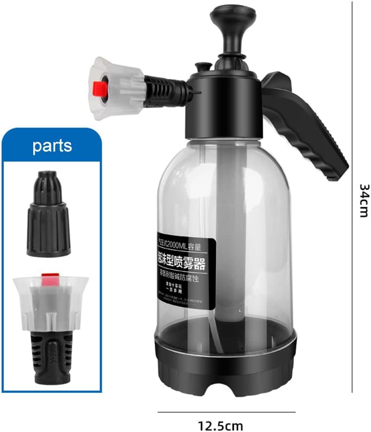 Pulvérisateur Mousse Voiture 2L - Pistolet à Pression avec Buse Coudable à 60°, Nettoyage Voiture à Basse Pression (Transparent) - 5