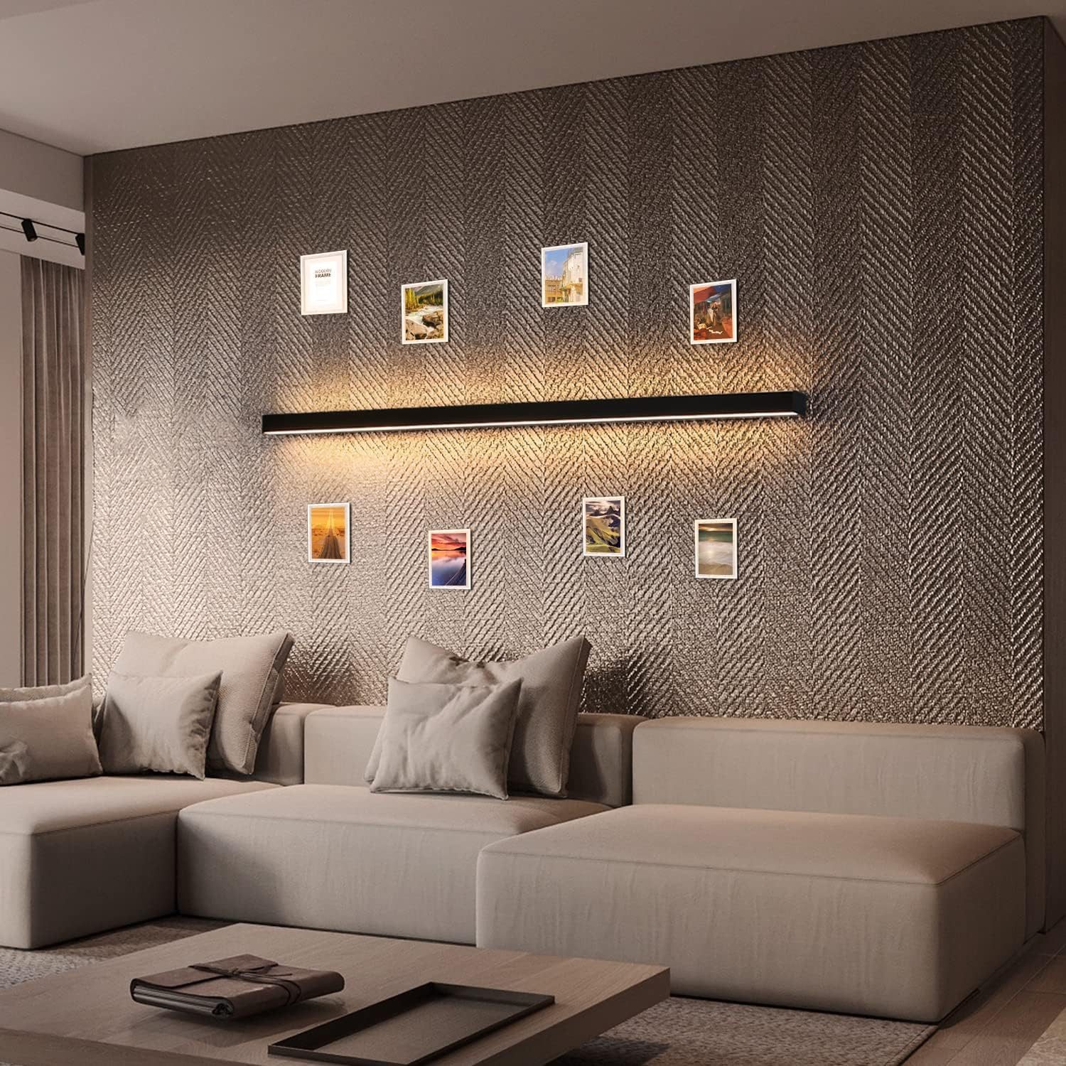 NETTLIFE 2 LED kinkiety nowoczesne wnętrze 100CM 34W korytarz góra dół ciepła biel czarny - 2