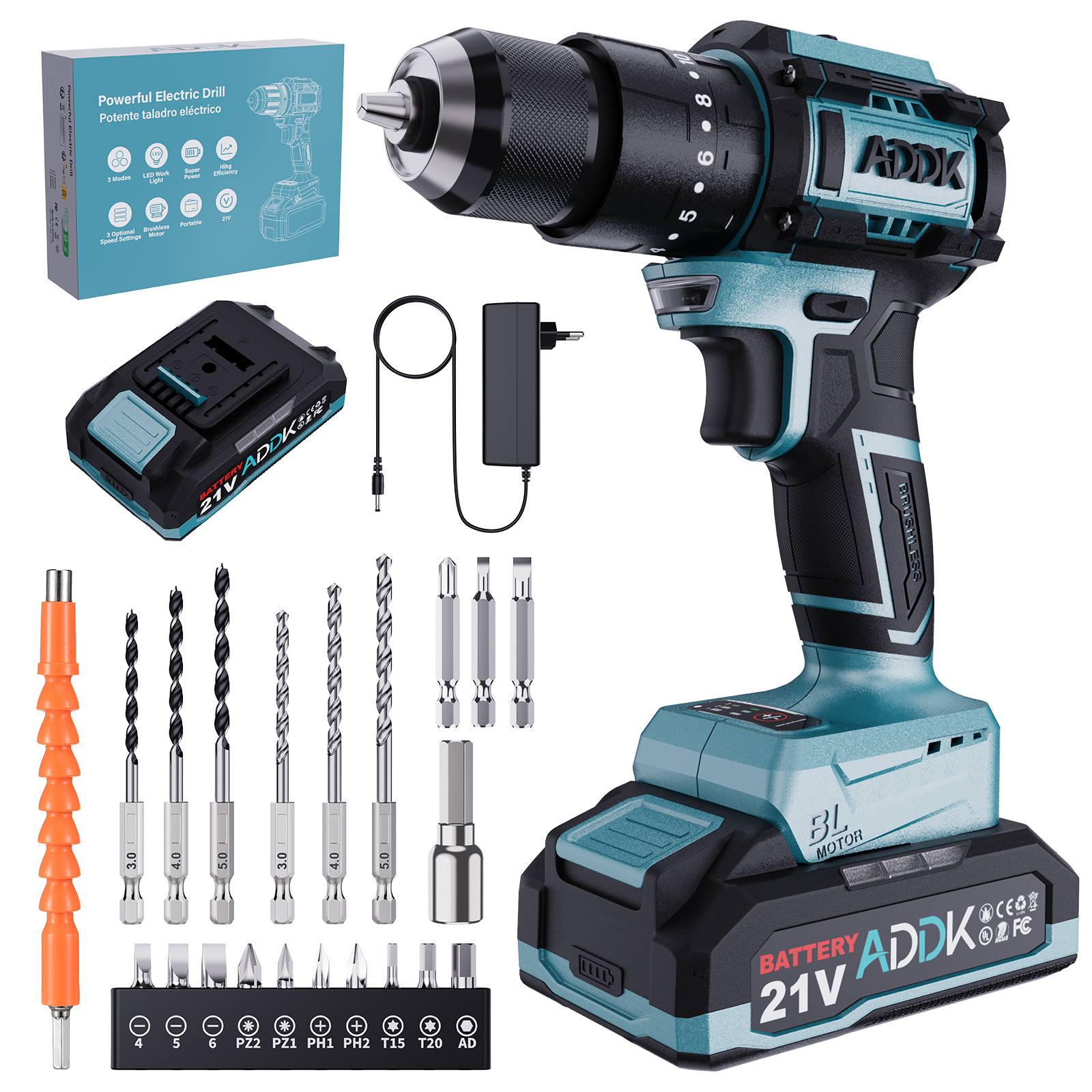 Perceuse Visseuse Sans Fil Devisseuse - Clé à Chocs Sans Fil Brushless
