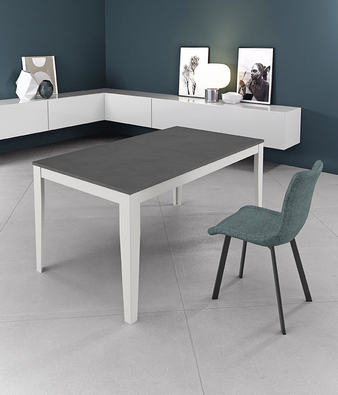 Duży - Stół rozkładany (156/316 x 90 cm) z białej melaminy