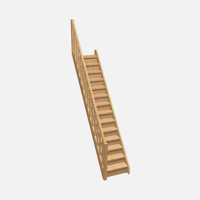 Normandie - Escalier en bois droit