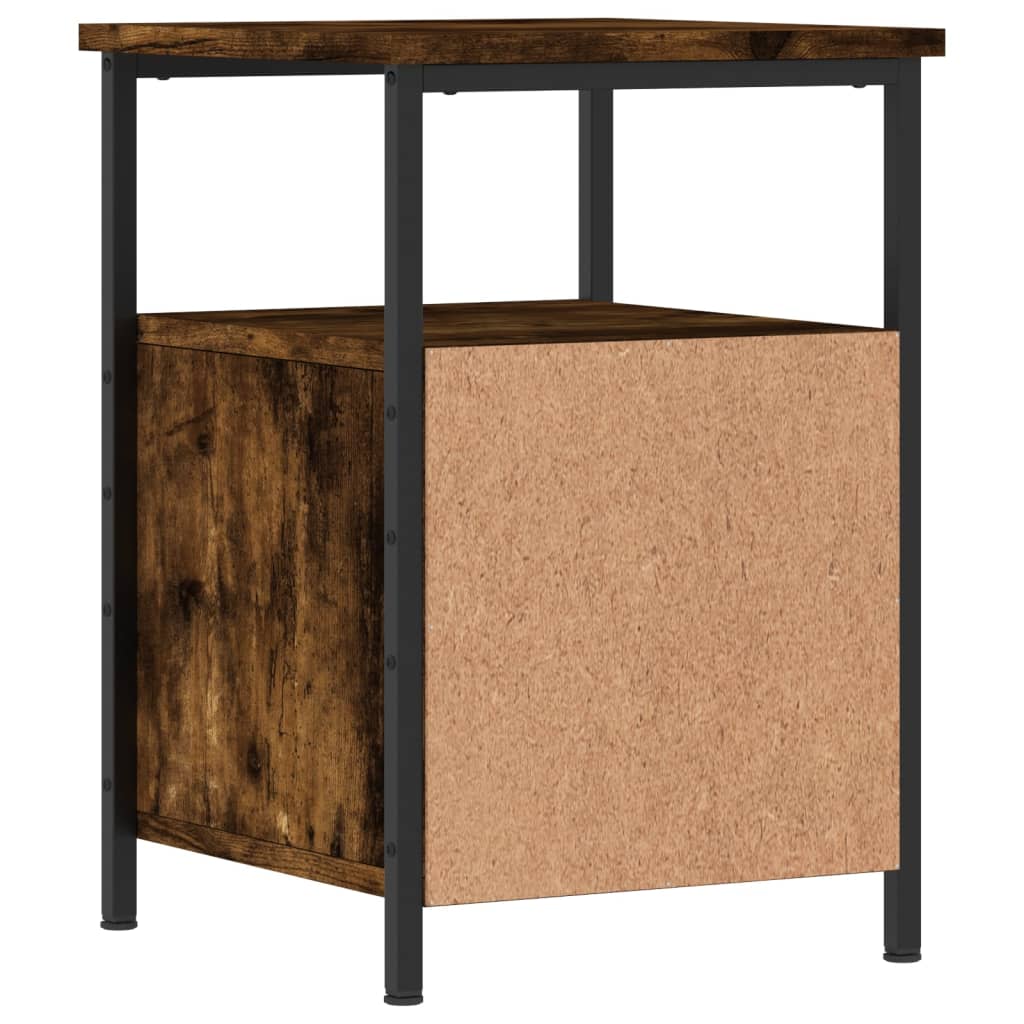 Table de chevet chêne fumé 34x35,5x50 cm bois d'ingénierie - 7