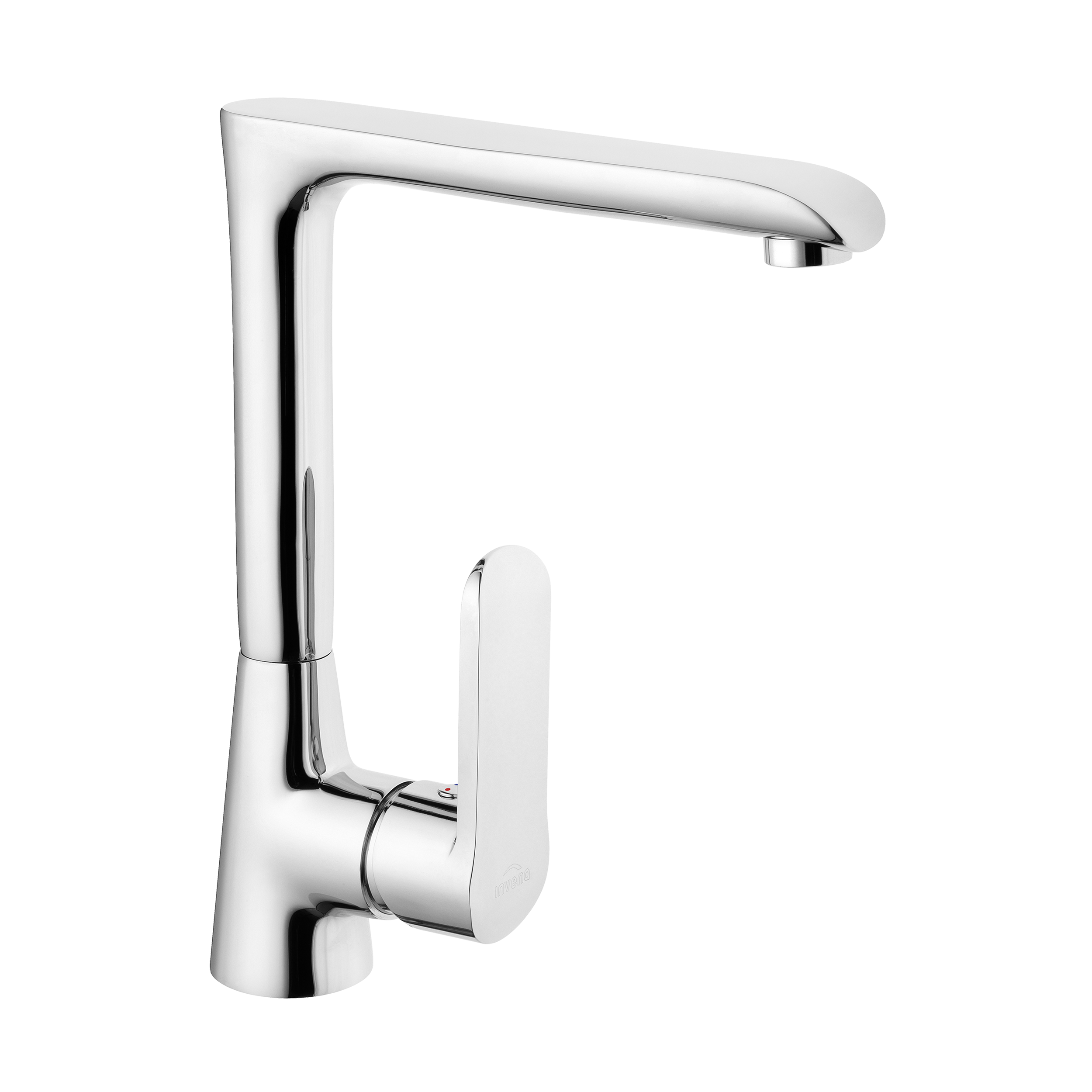 Bateria Kuchenna Kran do Zlewozmywaka Obrotowa Wylewką INVENA Siros Srebrna