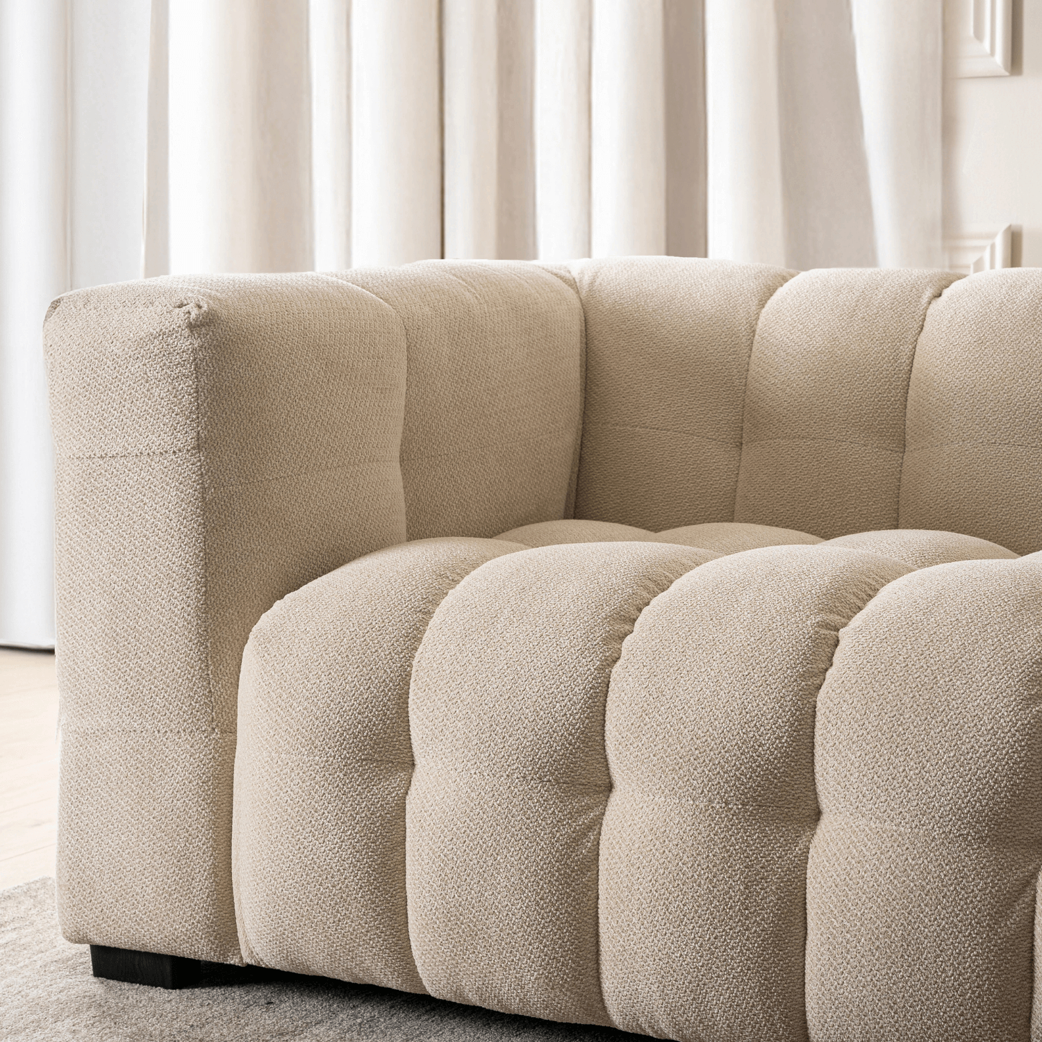 Kanapa Sofa Glamour 3 Osobowa Do Salonu Wygodna Kremowa MODERNO 3S - 3