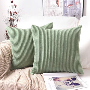 Set di 2 federe decorative per cuscini con piante verdi tropicali, 45 x