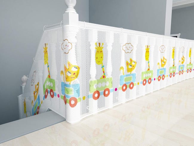Filet de sécurité, pour enfants, 450 x 90 cm, pour balcon, balustrade, cage d'escalier, filet de protection, surélevé, durable, marron Filet de sécurité, pour enfants, 450 x 90 cm, pour balcon, balustrade, cage d'escalier, filet de protection, surélevé, durable, marron