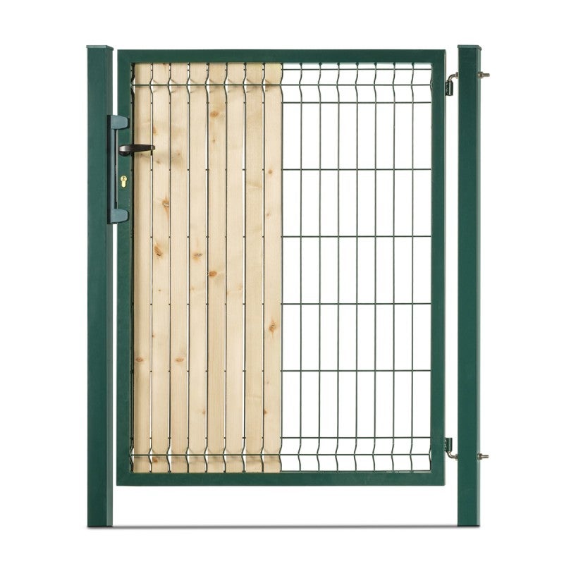Portillon grillagé en acier galvanisé maille 200 x 50 occultable passage 1m x 1m80 Vert - 2