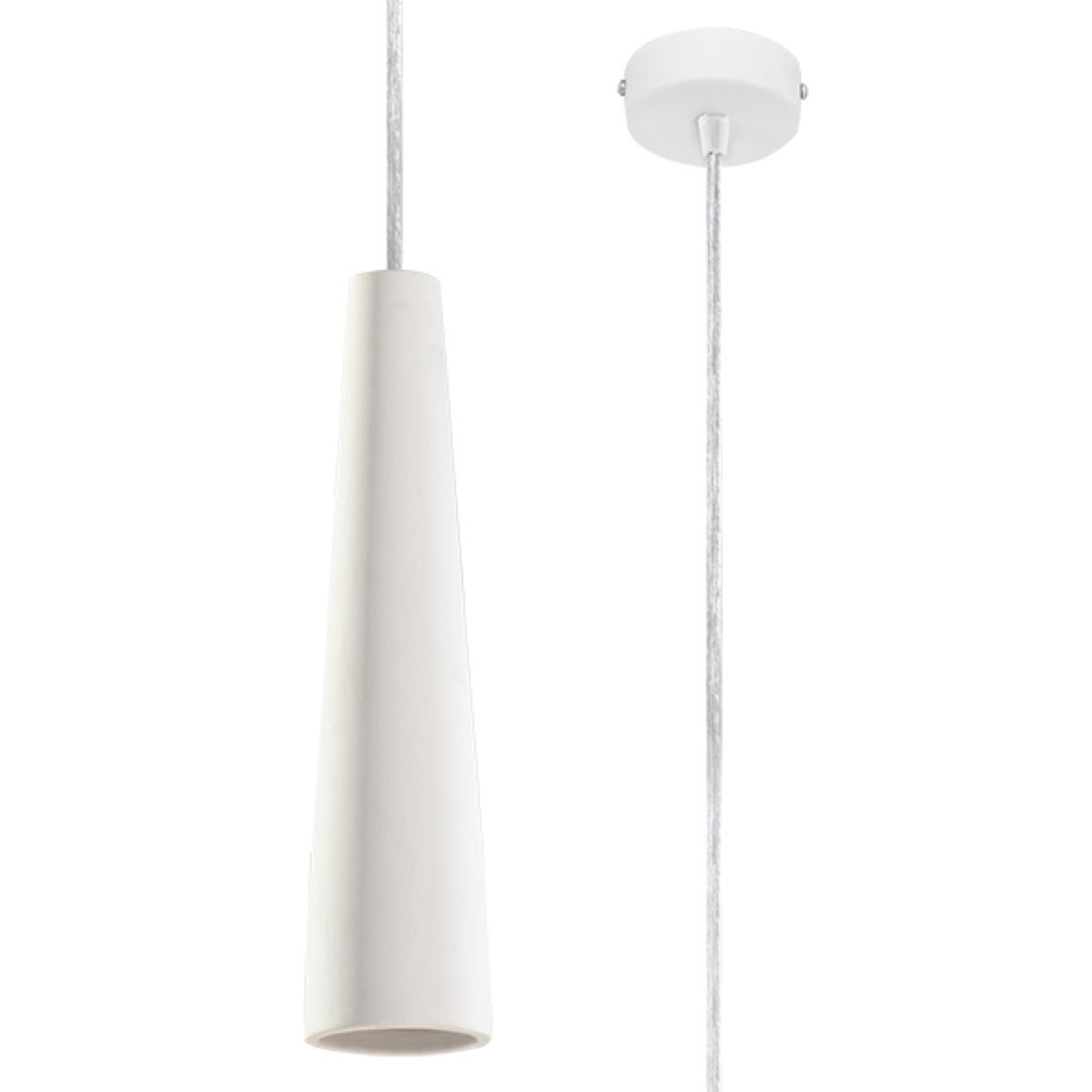 Lampa sufitowa wisząca Electra biała 1xGU10x40W wym: 120 x 6 x 6 cm ceramika / gips Sollux Lighting