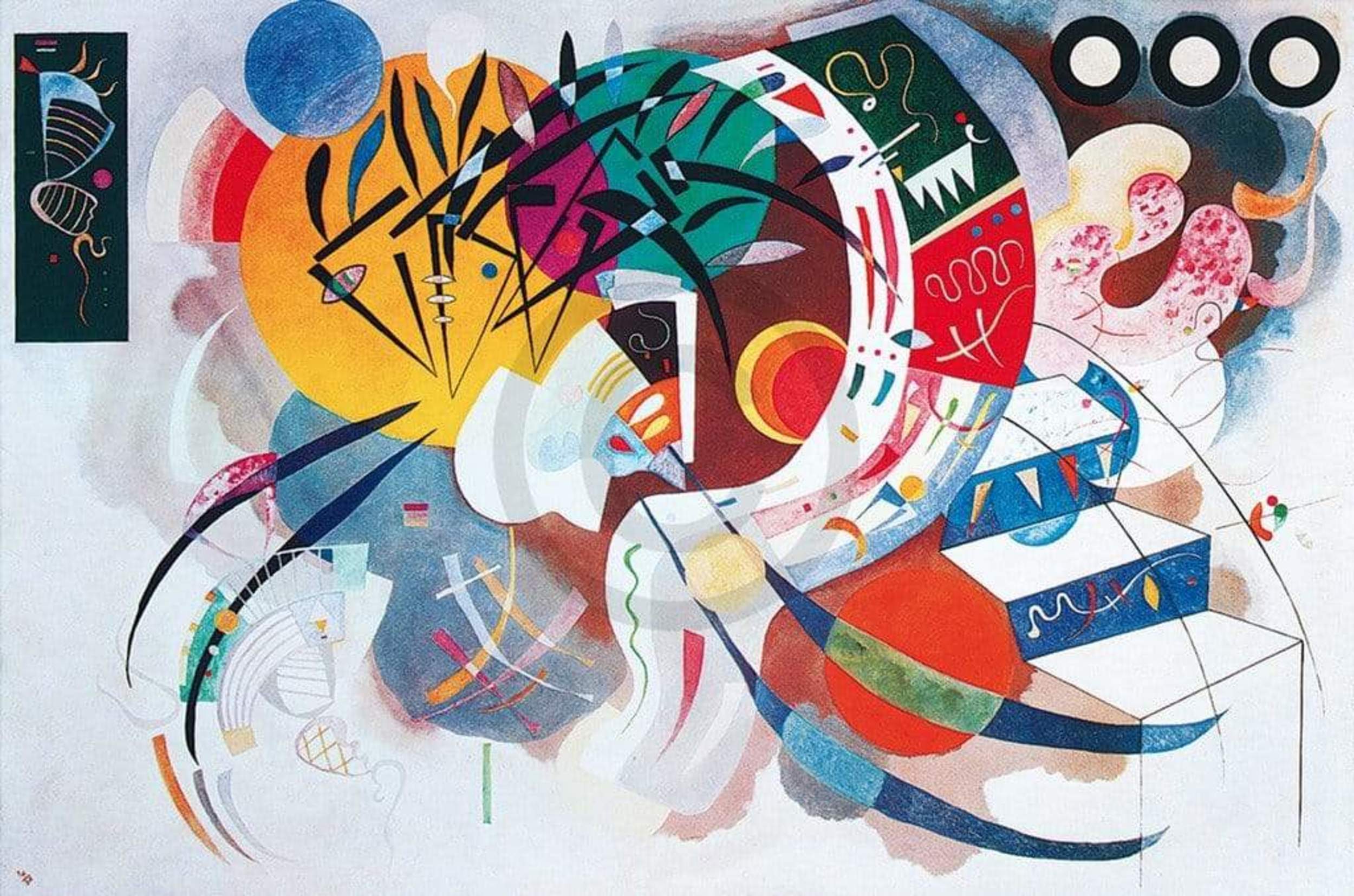 D-Toys Puzzle 1000 Pezzi - Kandinsky Vassily 'Dominant Curve', Opera D'Arte, Dimensioni 69x48 Cm, Prodotto In Romania, Per Adulti E Appassionati Di Puzzle