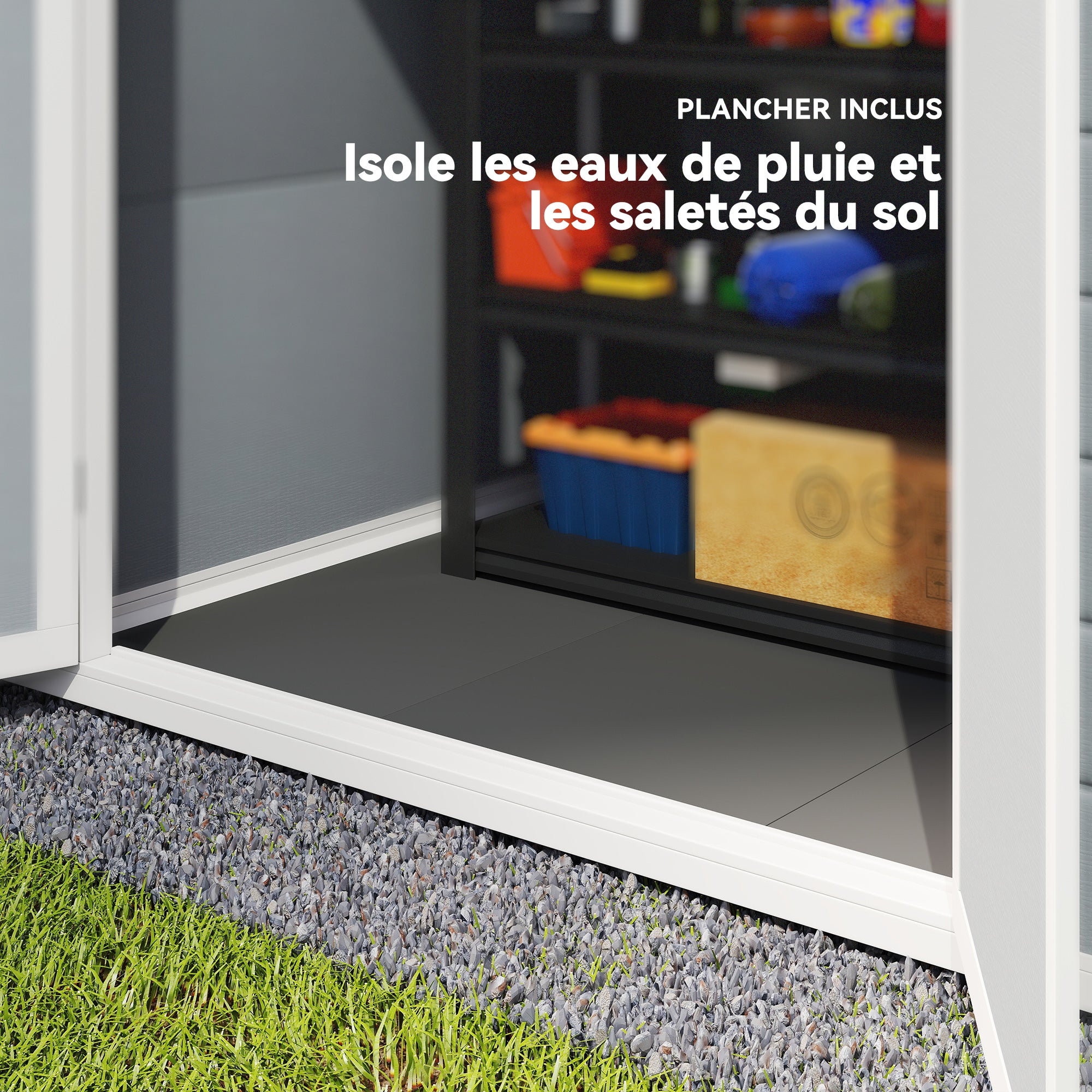 Armoire de jardin polypropylène Outsunny 2,12 m² gris - 6