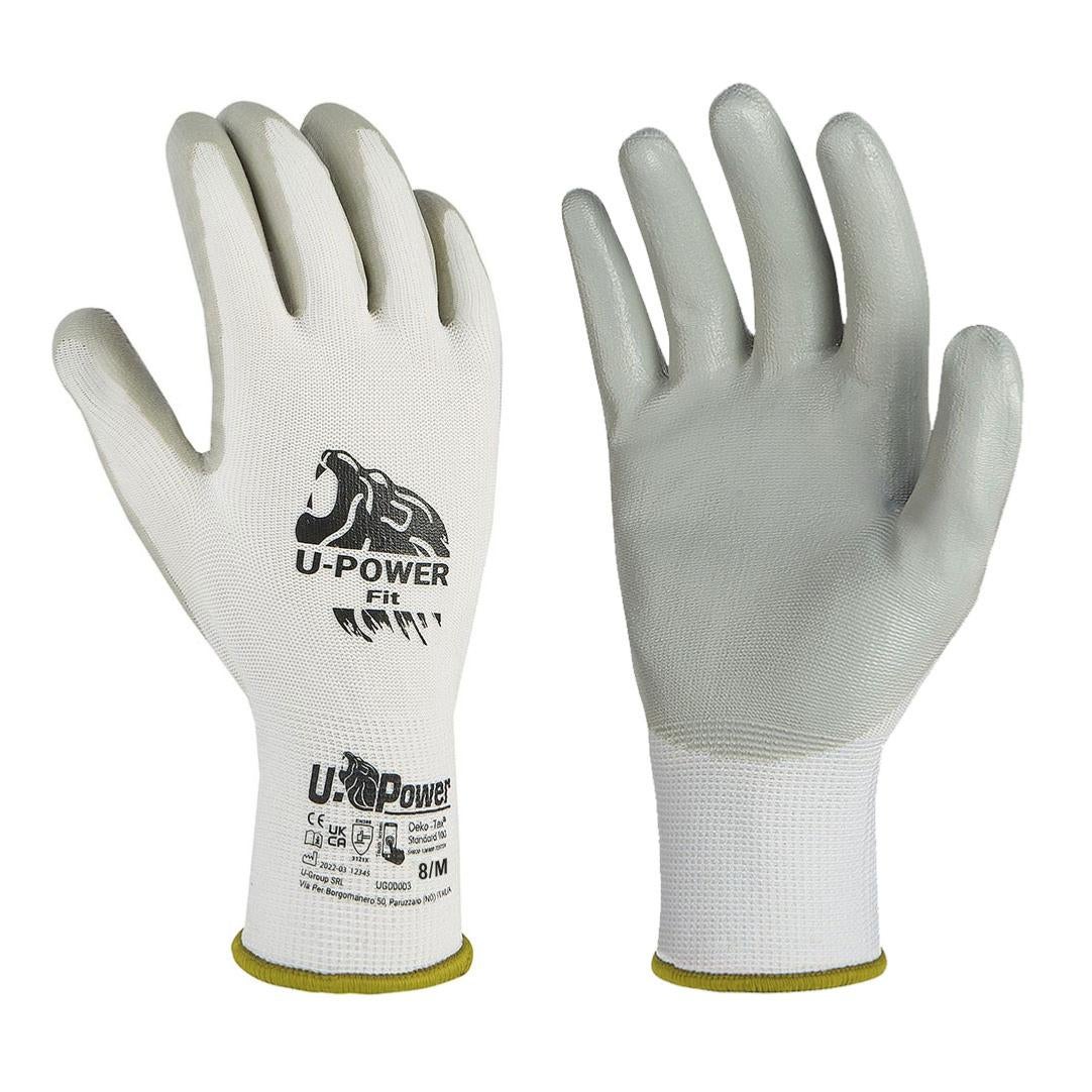 Paire De Gants De Travail Enduits Nitrile U-Power Taille 8 - Légers Et Résistants