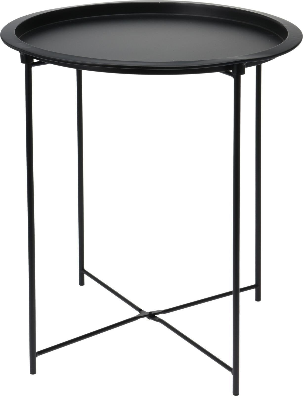 Stolik kawowy okrągły Isa INTESI metalowy czarny nowoczesny industrialny do salonu 47 cm 1 szt.