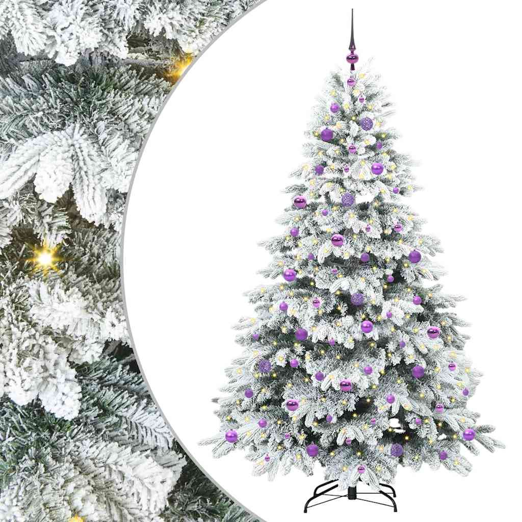 Sztuczna choinka z 300 diodami LED Zielony 210 cm PE i PVC