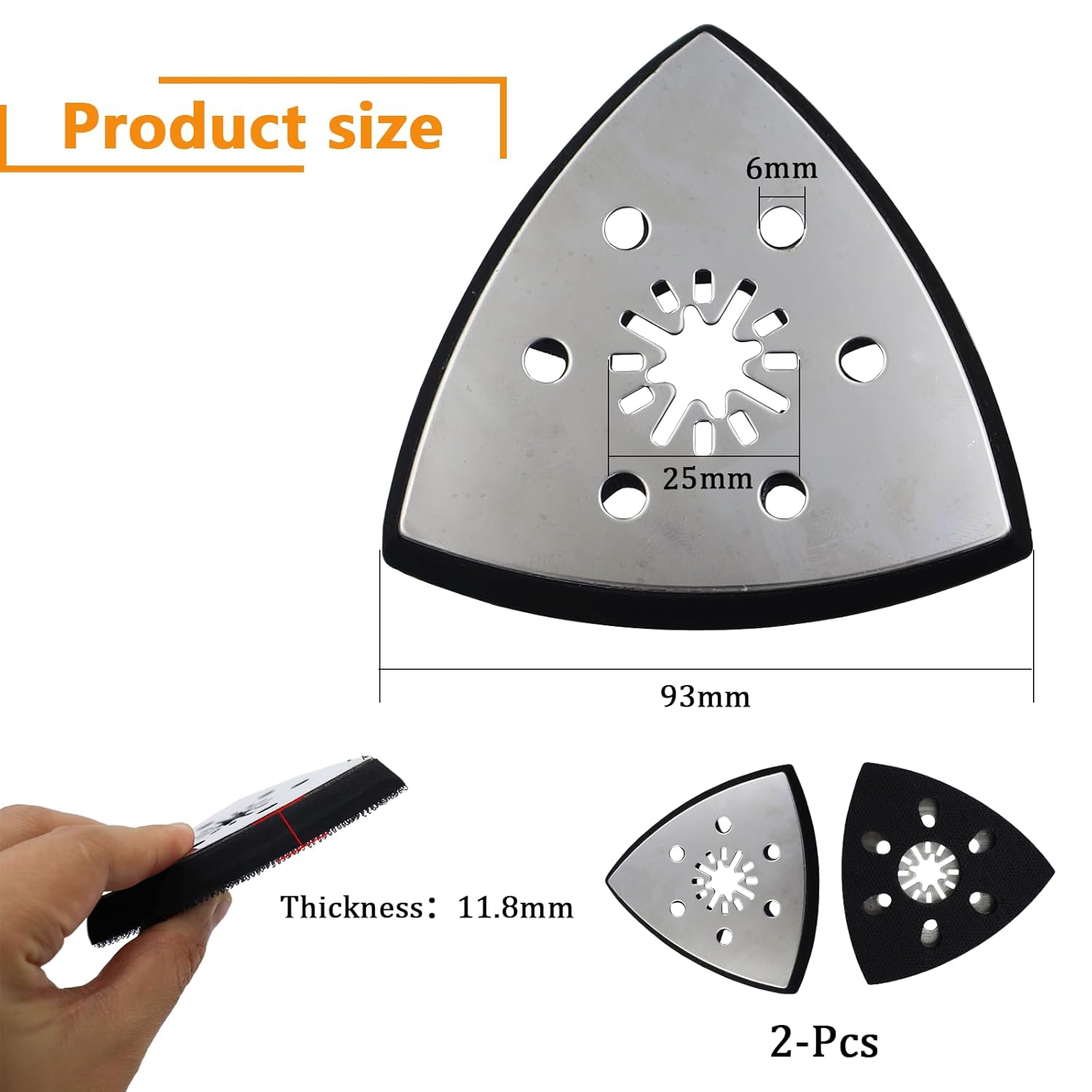 Kit Plaques De Ponçage Triangulaires 93mm - 4 Plaques + 24 Feuilles Abrasives, Grains 40 à 240, Pour Ponceuse Électrique