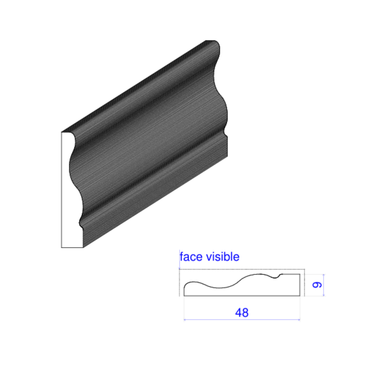 Lot de 10 Chambranles Classiques MDF, L. 2,44 m x l. 4,8 cm x Ep. 9 mm - 7