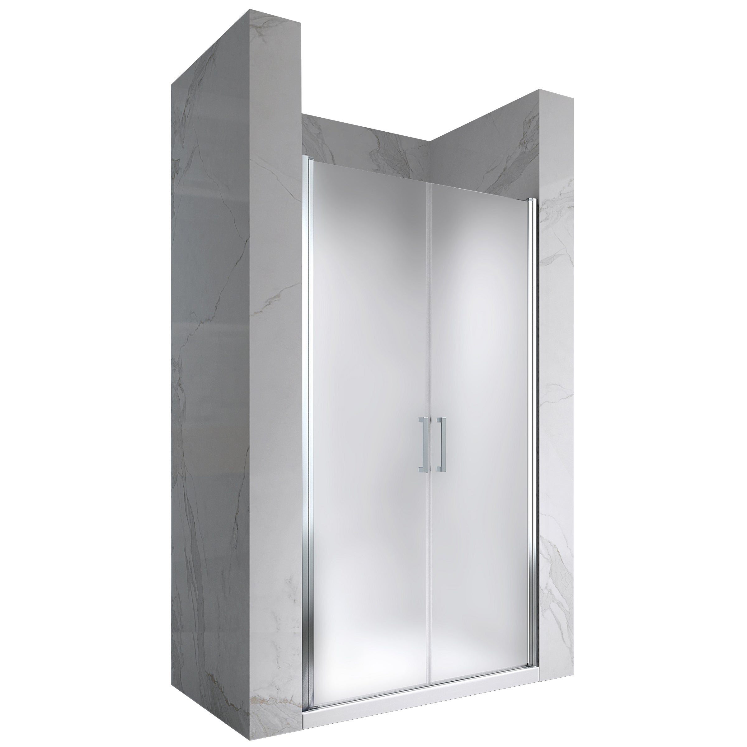 Porte de douche 77x195 cm verre opaque/dépoli - ajustable de 77 à 80 cm - 2
