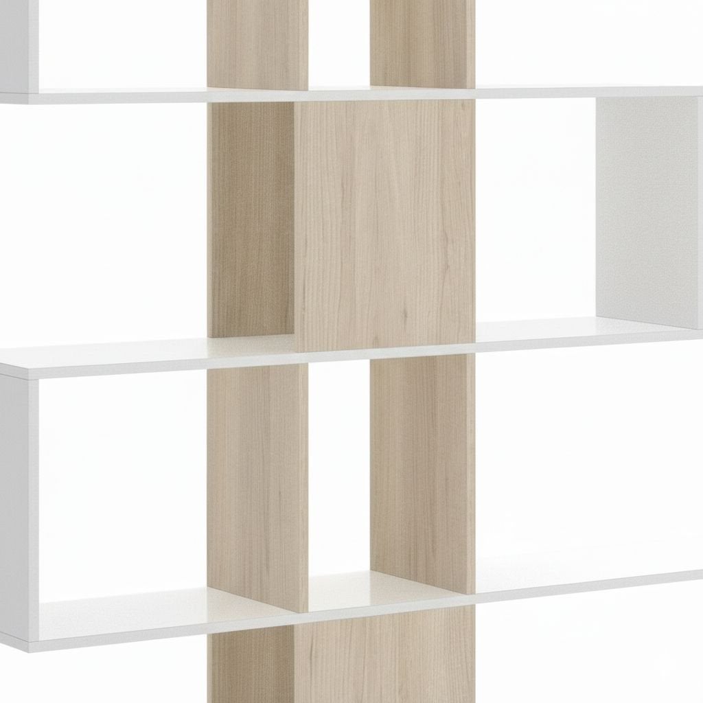 Bibliothèque pour Bureau en MDF Blanc H. 145 x l. 145 x P. 29 cm - 8