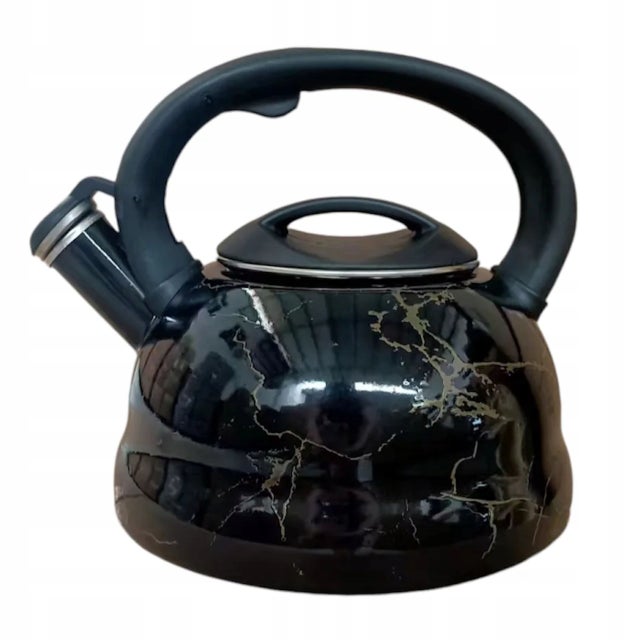 Czajnik Emaliowany Retro Czarny 3.3L Z Gwizdkiem Gaz Indukcja MASTERPAN