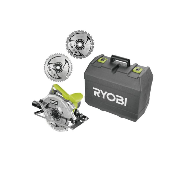 Confezione RYOBI Sega circolare RCS1600-K2B - 1600W - 66mm - 1 lama 48 denti - 2 lame 24 denti