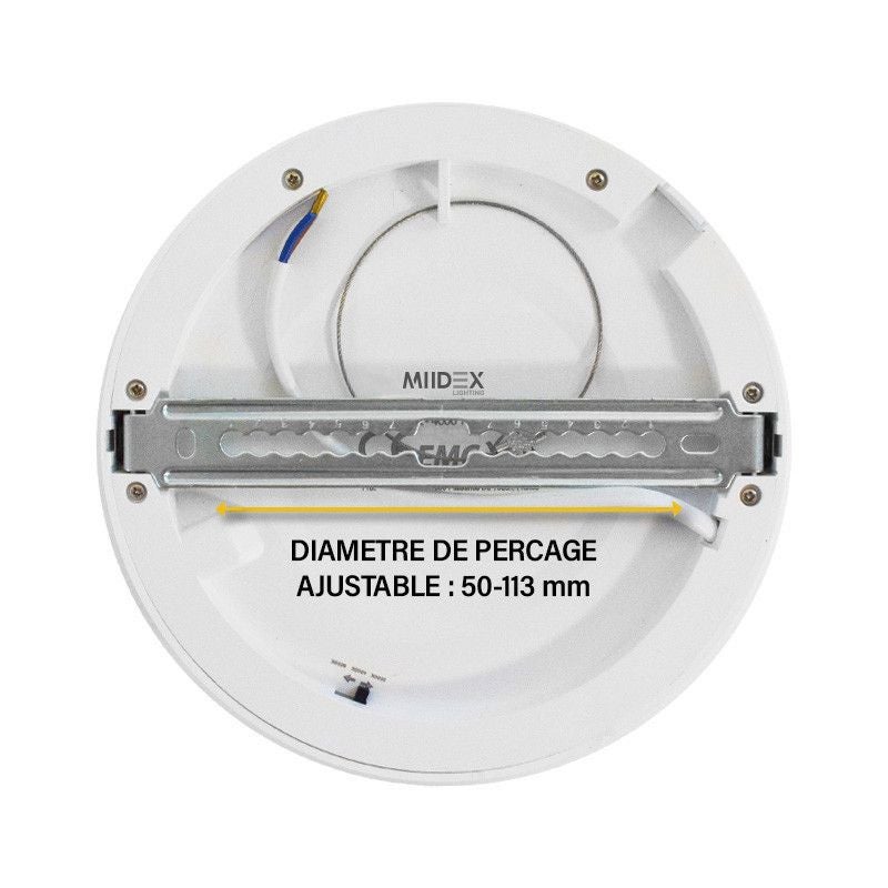 Plafonnier LED Rond - 170mm - 12W - CCT Dimmable - Blanc - Encastrable - 3