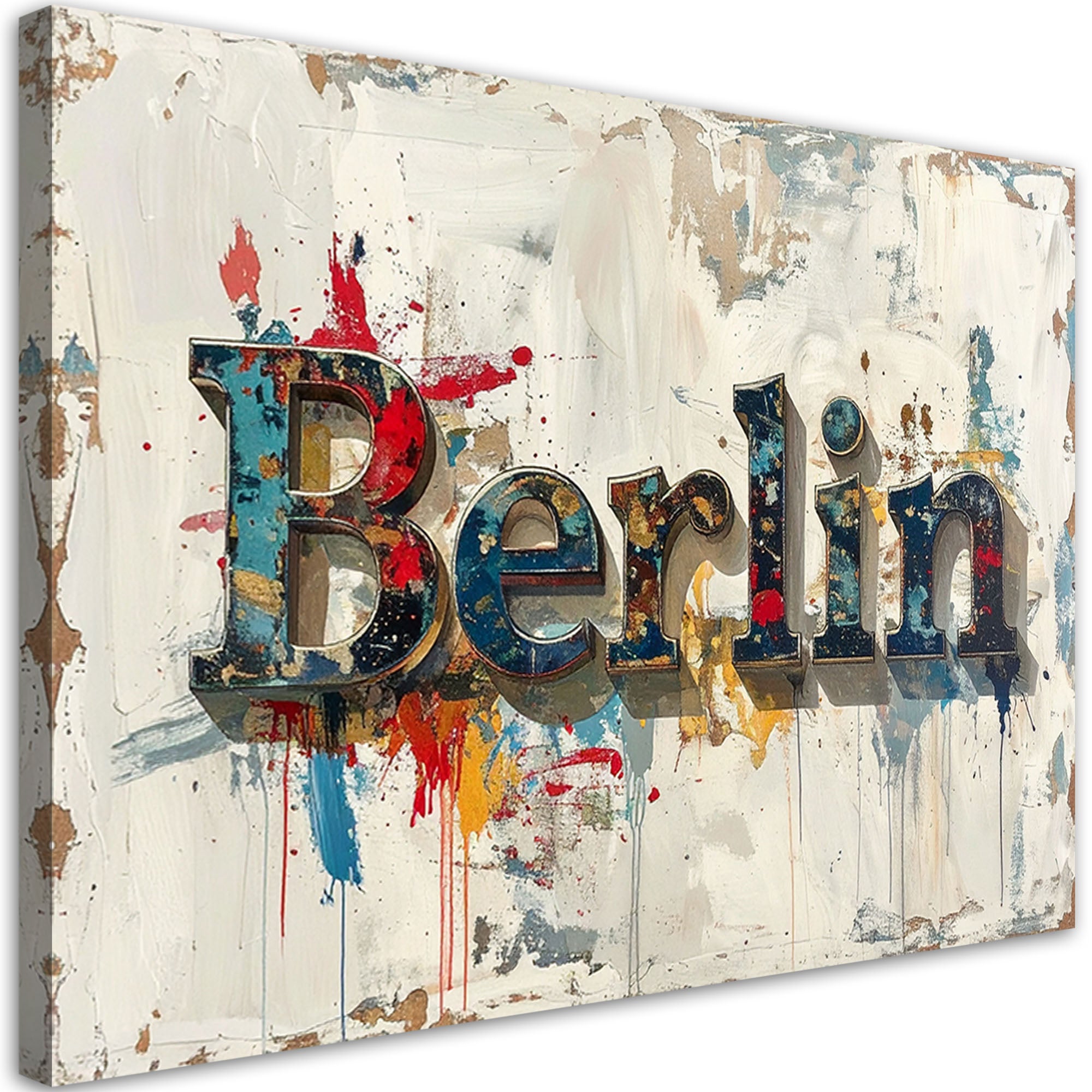 Obraz do salonu biura hotelu, Napis Berlin Typografia 90x60