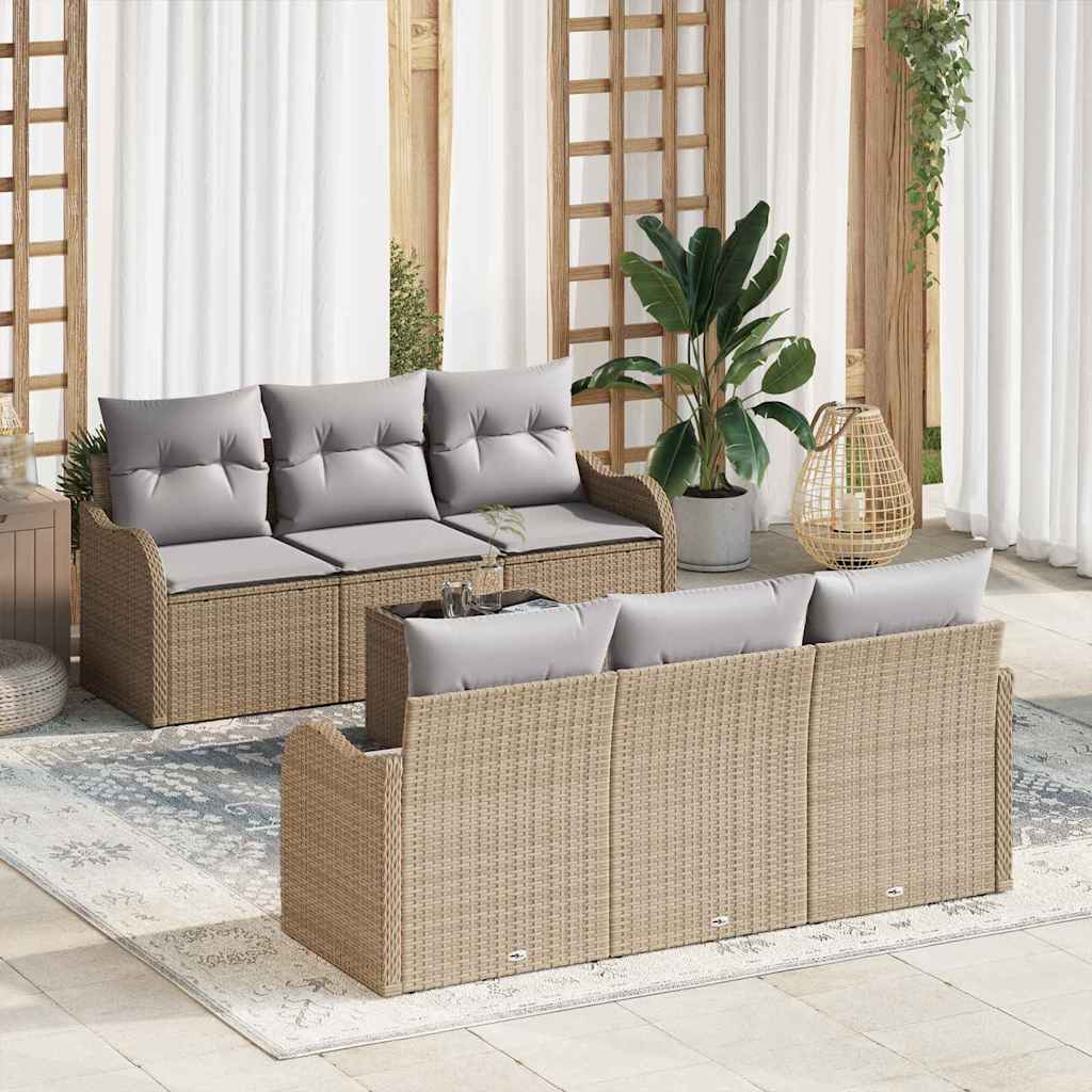 Zestaw Sof na Ogród Beżowy 55 x 55 x 37 cm polirattan vidaXL