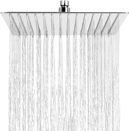 12"/30cm kwadratowa oszczędzająca wodę deszczownica prysznicowa z dyszą ze stali nierdzewnej, wykończenie w polerowanym chromie (wykończenie lustrzan