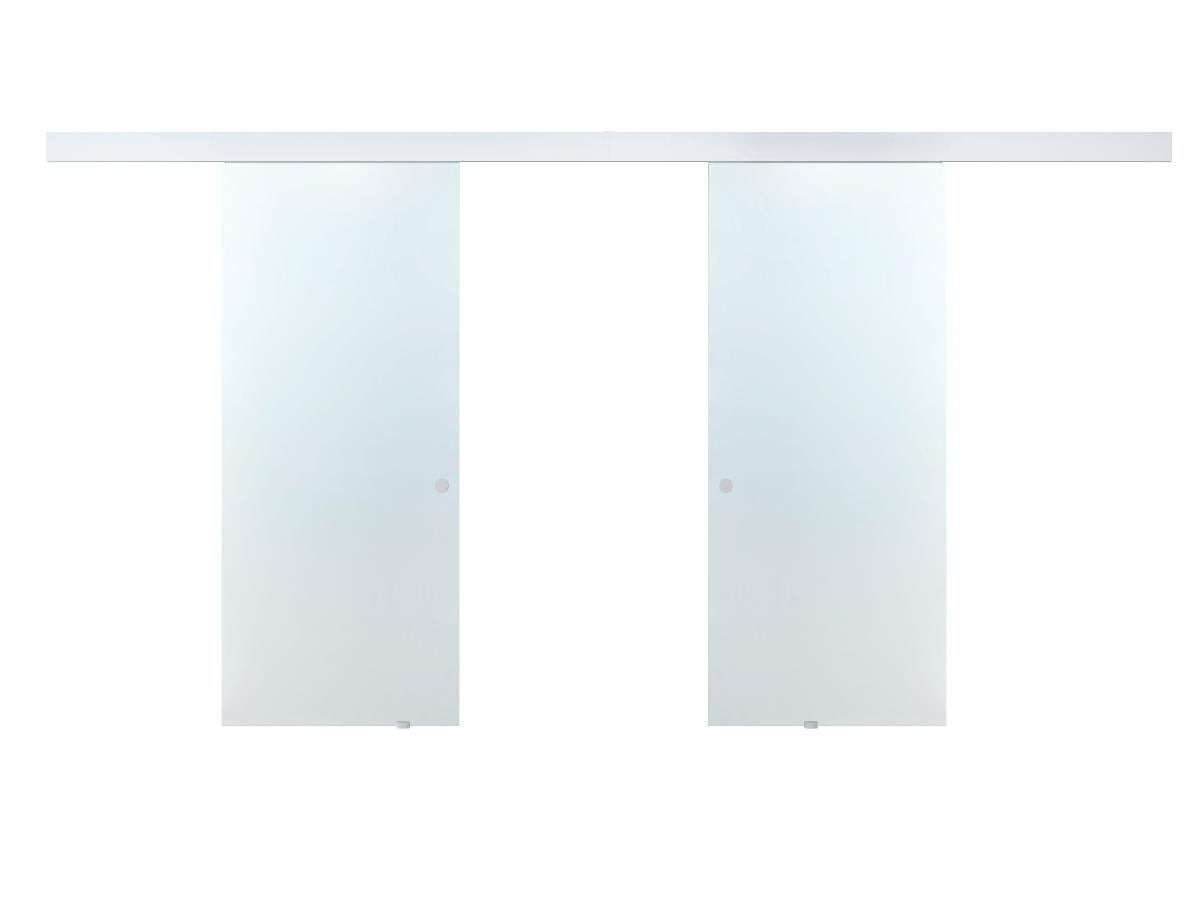 Doppia porta scorrevole - 2 x H205 x L83 cm - Vetro temperato - ALINA - 5