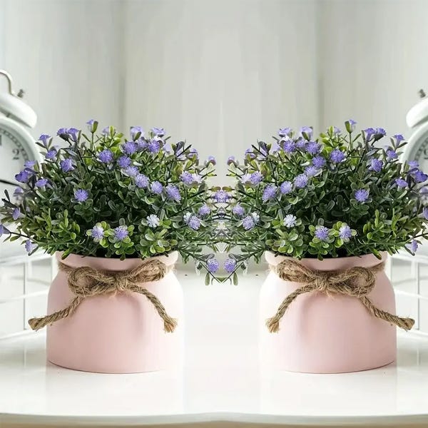 Set 3 Piante Finte In Vasi Di Rame - Mini Piante Grasse Artificiali Per Casa E Ufficio - Foto 13