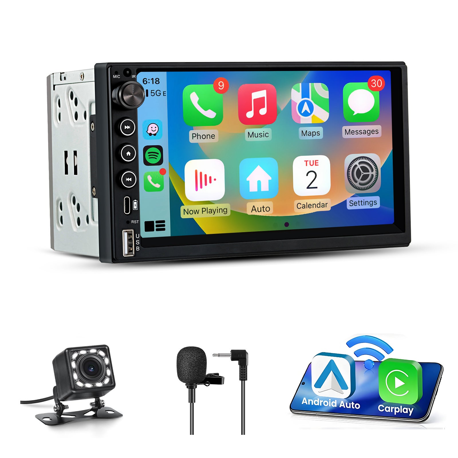Blaupunkt Mannheim 600 DAB Autoradio Met Scherm Dubbel DIN Android Auto, Aansluiting Voor Stuurbediening Aansluiting Vo 2826692