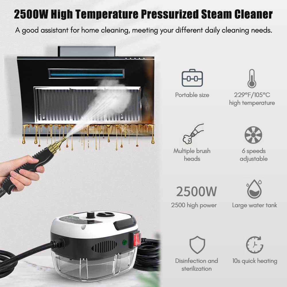 Nettoyeur à vapeur haute pression 2500 W Machine de nettoyage à vapeur