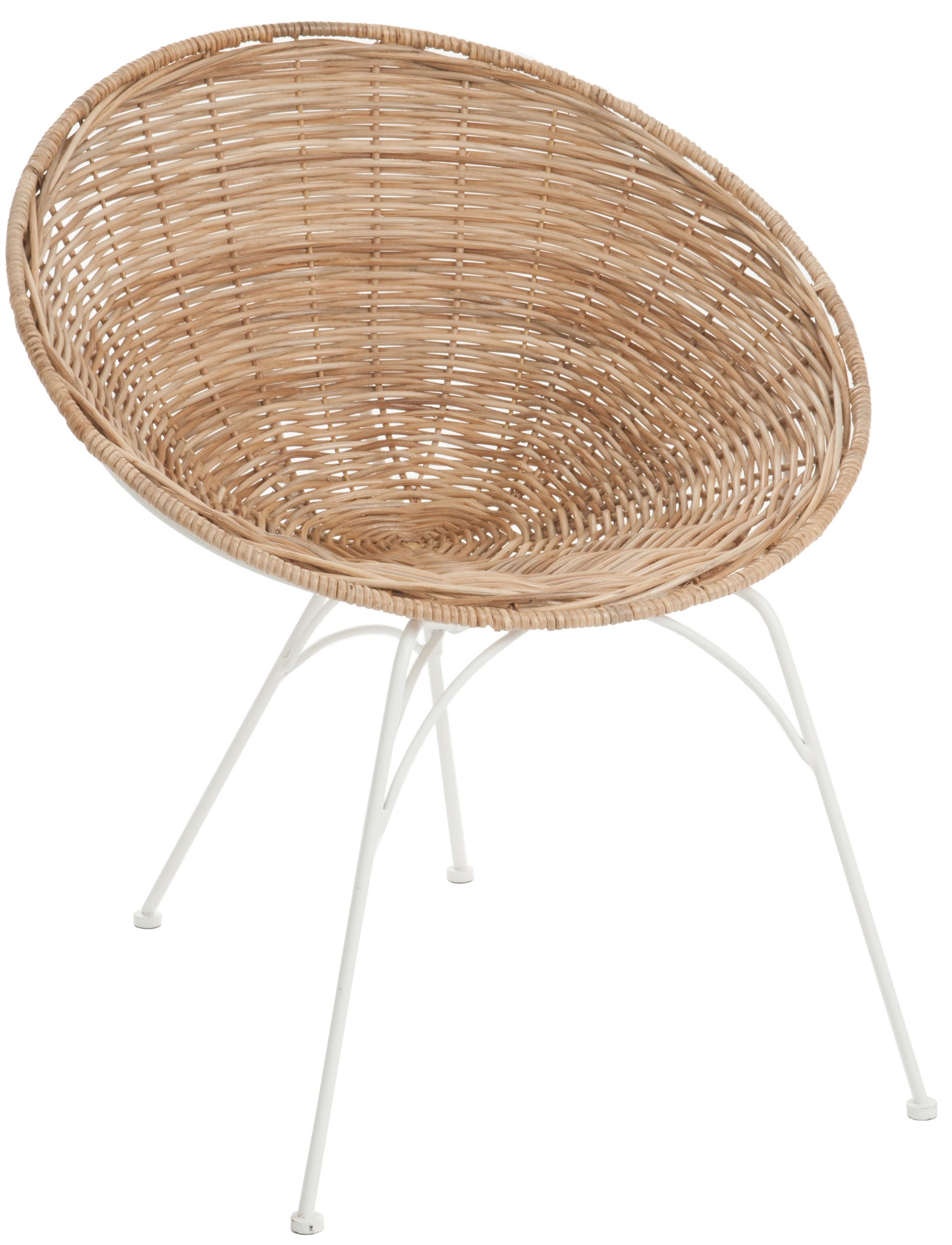 Fauteuil rond rotin naturel et blanc Ibiza | Leroy Merlin