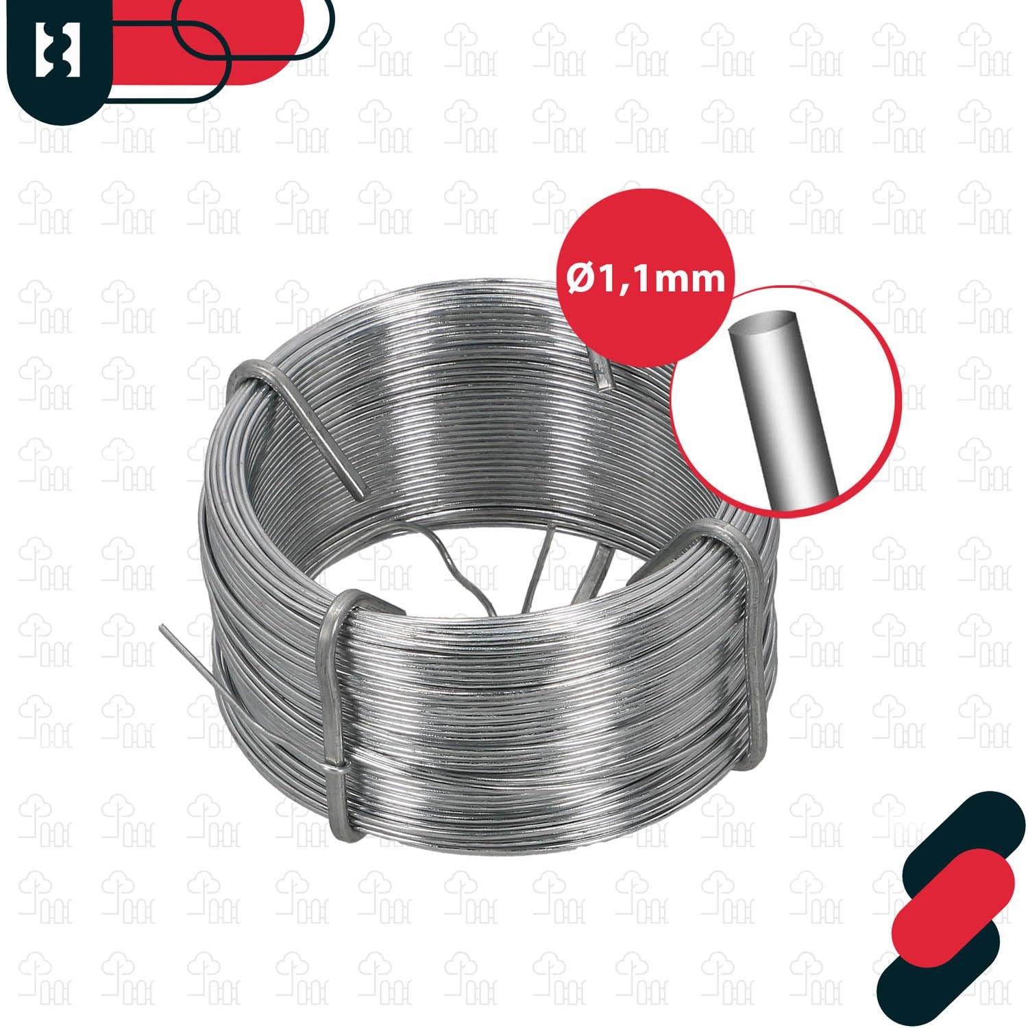 Fil de Jardin Galvanisé, diamètre 1,1 mm - 50 m - Fil de Serrage - Fil de Clôture - Pour Attacher des Plantes - KOTARBAU - 6
