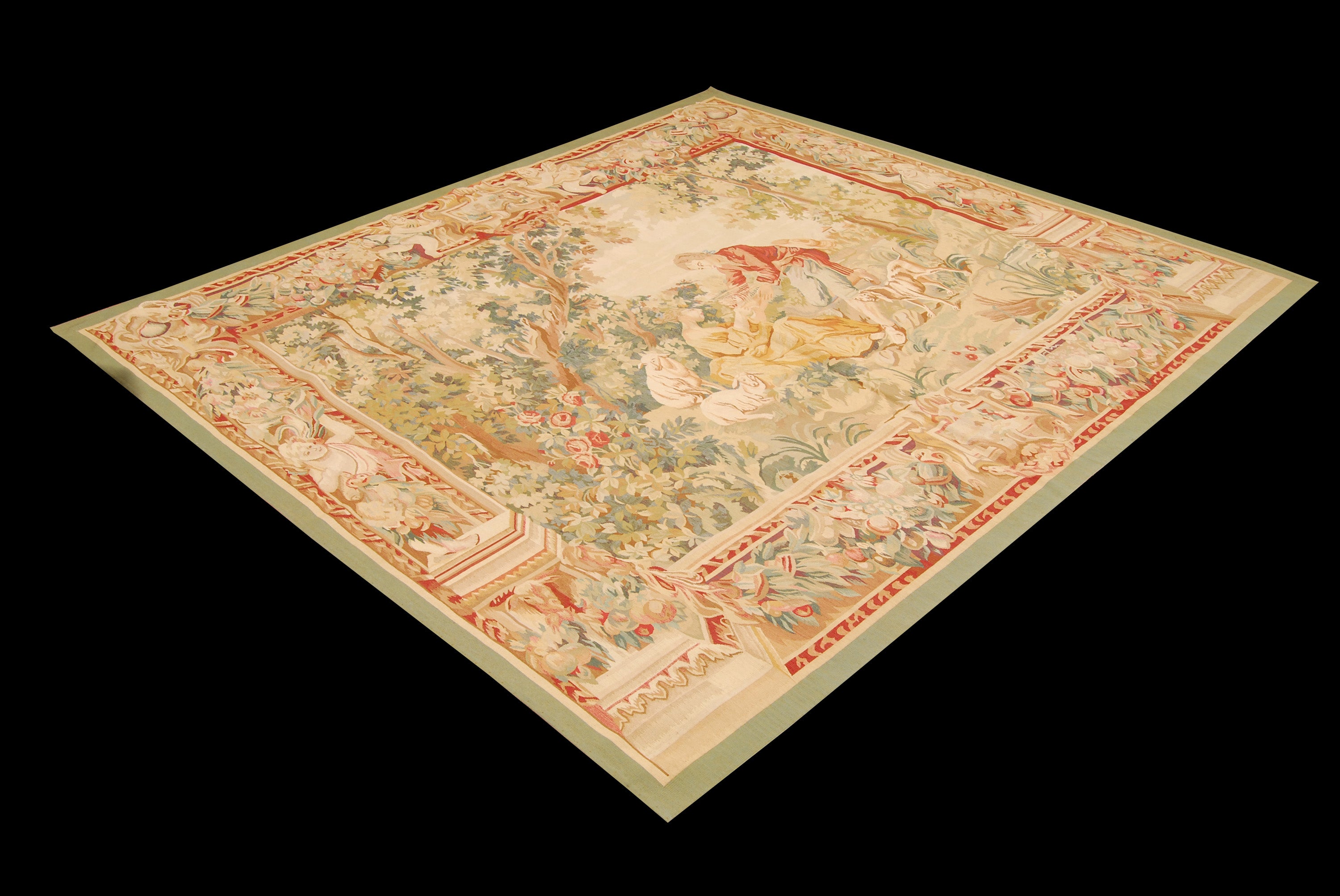 Gobelin Aubusson, klasyczny, figuratywny, francuski wzór 210x186 cm