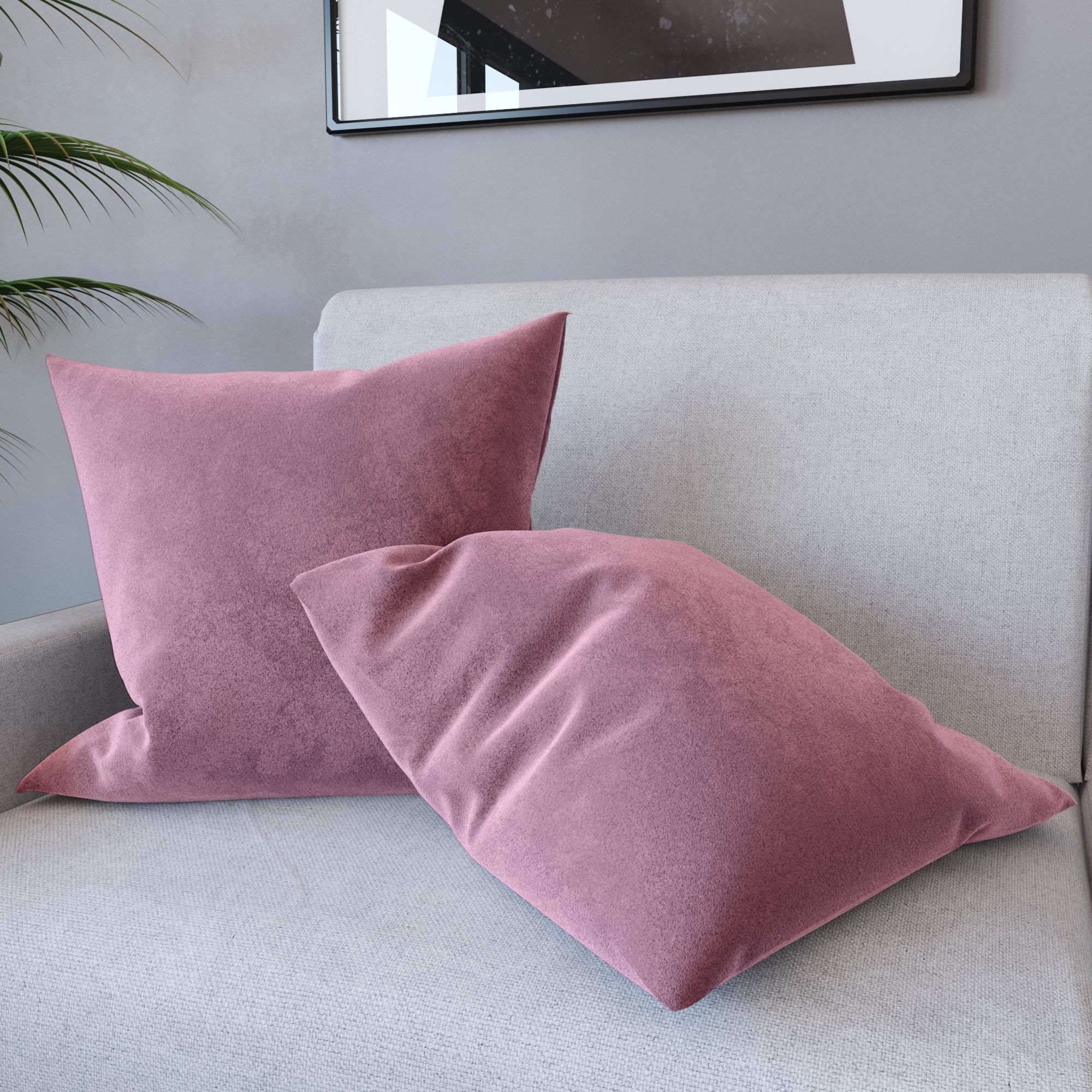 2 Federe Per Cuscini In Velluto Morbido 30x50 Cm – Copricuscini Decorativi Color Pastello Con Cerniera Invisibile Per Divano E Letto (Rosa)
