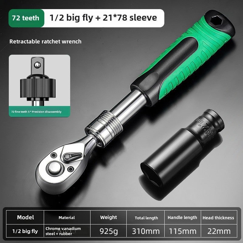 Clé à cliquet rétractable ajustable rapide industriel, 72 dents, 1/2 ...