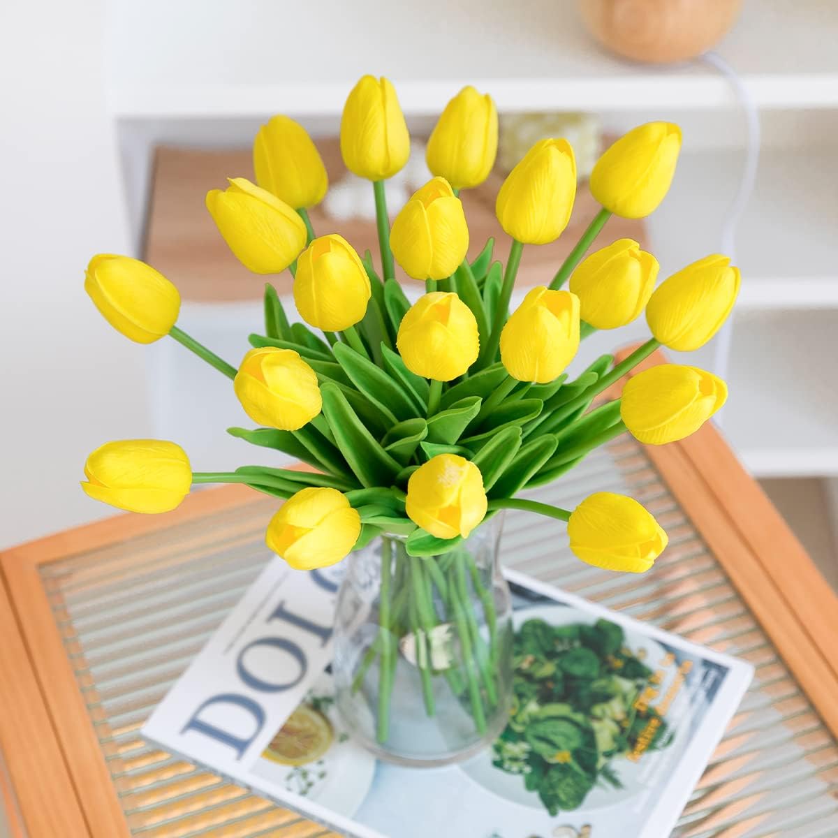 Tulipani Artificiali In Vaso Ceramica - Altezza 30 Cm - Fiori Finti Realistici Per Decorazione Casa