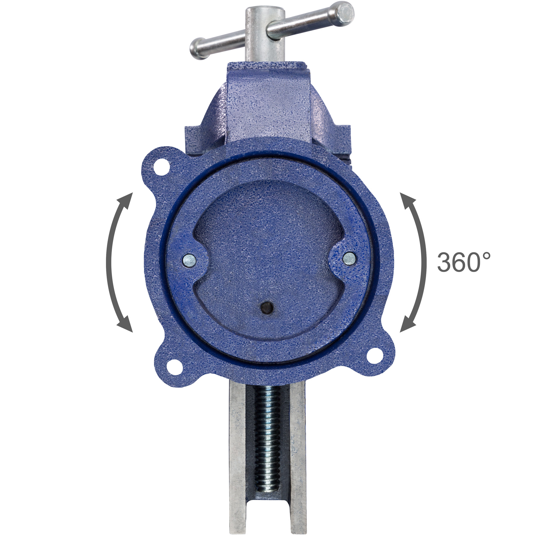 Torno de bancada em ferro fundido com bigorna, rotação de 360° com abertura, 3 furos roscados, 125 mm, azul TECTAKE - 5